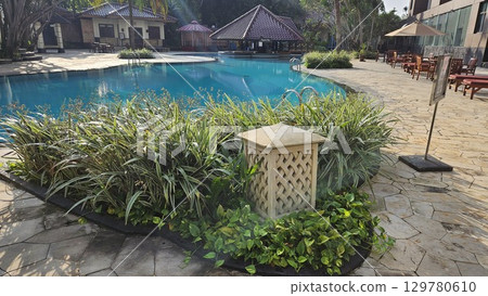 swimming pool with stair at hotel 129780610