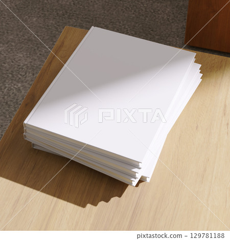 Stack of blank books mockup on wooden table with natural sunlight minimal clean design template for cover presentation and branding showcase Stack of blank books mockup on wooden table with natural sunlight minimal clean design template for cover presentation and branding showcase 129781188