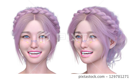 女人的臉的特寫 129781271