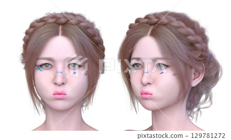 Close-up of a woman's face 129781272