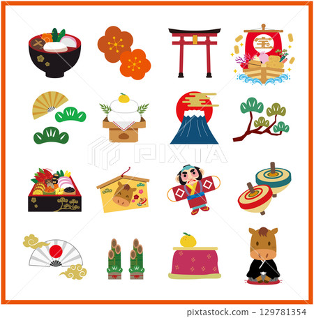 2026年馬年賀年卡素材套裝 2026年馬年賀年卡素材套裝 129781354