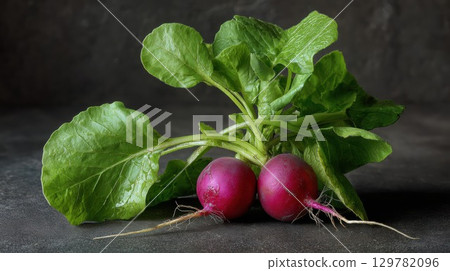 Two fresh radishes 129782096