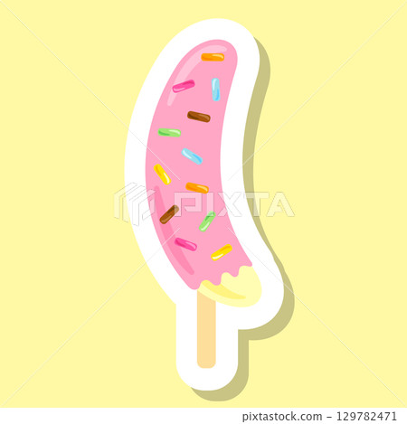 Chocolate Banana Strawberry Sticker 129782471