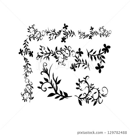 flower, botany, flower pattern loral, leaves, and flower collection vector design illustration flower, botany, flower pattern loral, leaves, and flower collection vector design illustration 129782488