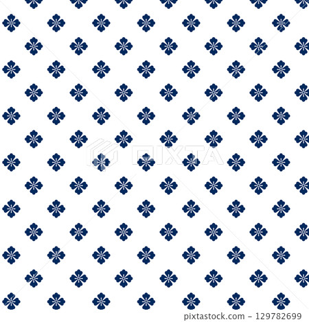 Traditional Japanese pattern material. Seamless Japanese design material of Hanabishi crest pattern. 129782699
