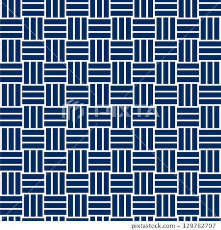 Traditional Japanese pattern material. Seamless Japanese design material with a sankuzushi pattern. 129782707