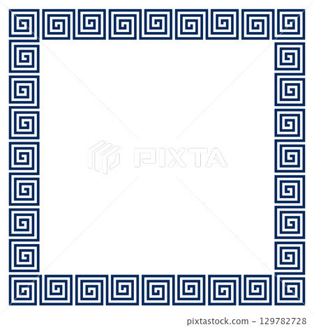 日式傳統圖案素材。帶有雷紋邊框的無縫日式設計素材。 日式傳統圖案素材。帶有雷紋邊框的無縫日式設計素材。 129782728