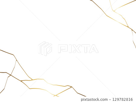 白色背景和修復金繕 129782816