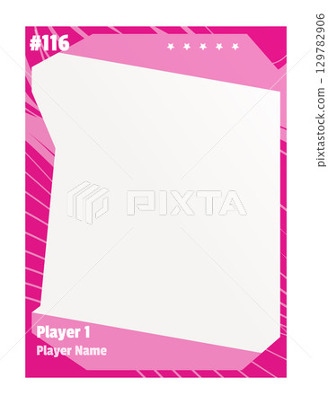 Game sports card template. Trading frame for football, basketball and hockey players. Vector illustration 129782906