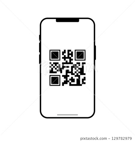 Smartphone and QR code 129782979