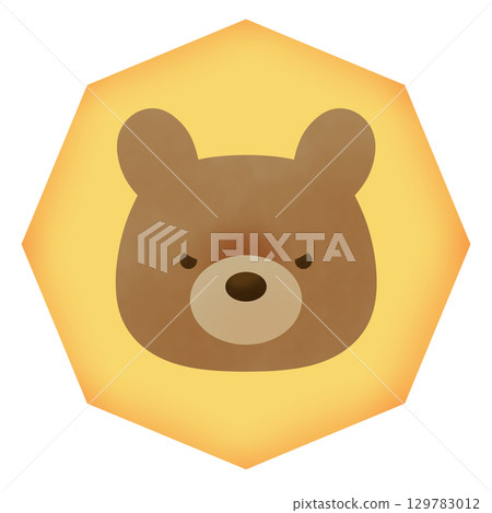憤怒可怕的熊臉圖示插圖 憤怒可怕的熊臉圖示插圖 129783012