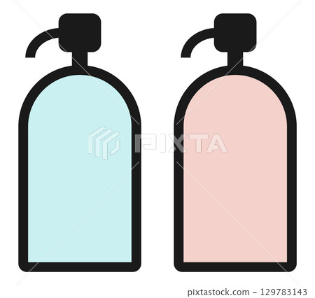 洗髮精和護髮素圖示說明 129783143