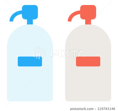洗髮精和護髮素圖示說明 洗髮精和護髮素圖示說明 129783146