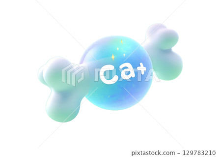 3d cartoon calcium molecule with bone, strong skeleton health concept, mineral nutrition for kids education 3d cartoon calcium molecule with bone, strong skeleton health concept, mineral nutrition for kids education 129783210