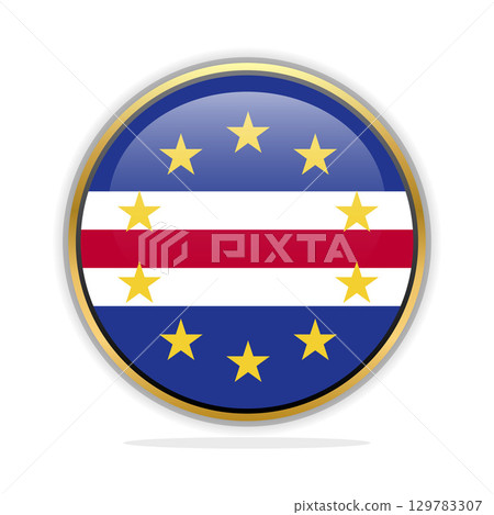 Button Flag Design Template Cabo Verde Button Flag Design Template Cabo Verde 129783307
