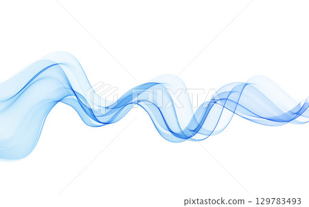 Abstract Background, Transparent Waved Lines. Soft Blue Smoke Wave BG. Colorful Gradient Flowing Wavy Lines. Vector illustration. Abstract Background, Transparent Waved Lines. Soft Blue Smoke Wave BG. Colorful Gradient Flowing Wavy Lines. Vector illustration. 129783493