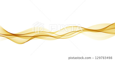 Soft Gold Gradient Transparent Wave Background. Colorful Flowing Wavy Smoke Lines isolated on white background. Vector illustration Soft Gold Gradient Transparent Wave Background. Colorful Flowing Wavy Smoke Lines isolated on white background. Vector illustration 129783498