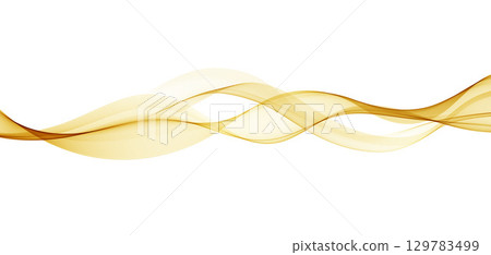Soft Gold Gradient Transparent Wave Background. Colorful Flowing Wavy Smoke Lines isolated on white background. Vector illustration Soft Gold Gradient Transparent Wave Background. Colorful Flowing Wavy Smoke Lines isolated on white background. Vector illustration 129783499