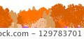 Autumn forest wirecolor map for 3D visualization stylized silhouette of fall trees with separated color zones for masking and post-processing 129783701