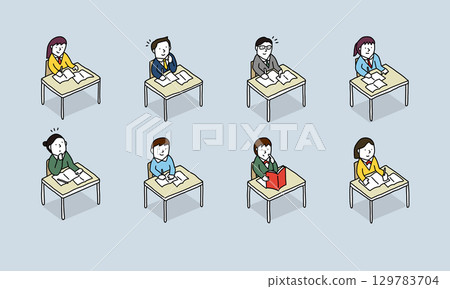 學生在家學習的插圖 129783704