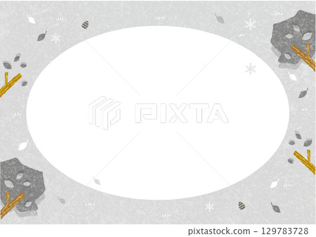Winter background frame - Simple and stylish hand-drawn illustration Winter background frame - Simple and stylish hand-drawn illustration 129783728
