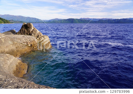 Cobalt blue Lake Tazawa 129783996