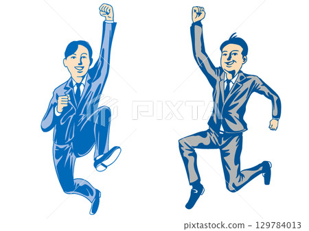受薪族跳起拳頭 129784013