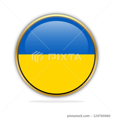Button Flag Design Template Ukraine Button Flag Design Template Ukraine 129784060