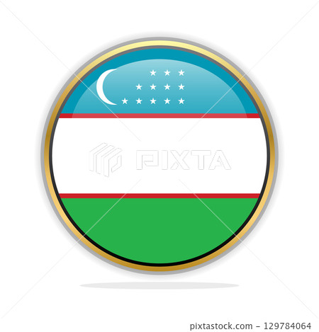 Button Flag Design Template Uzbekistan Button Flag Design Template Uzbekistan 129784064