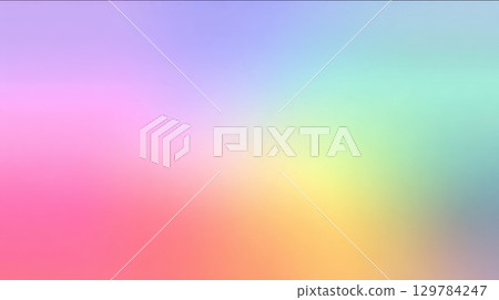 Soft pastel gradient background with smooth blend of pink, purple, blue, green, and yellow colors creating calm and soothing effect 129784247