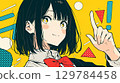 A girl pointing at me 129784458