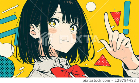 A girl pointing at me A girl pointing at me 129784458