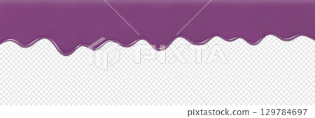 Purple Paint Dripping Effect with Transparent Background for Artistic Design Projects 129784697