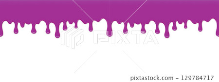 Abstract Purple Dripping Paint Background on a White Surface 129784717