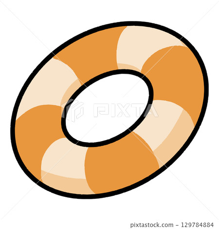 Simple striped swim ring, orange 129784884