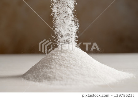 Heap of sweetener. Sugar alternative, food and nutrition 129786235