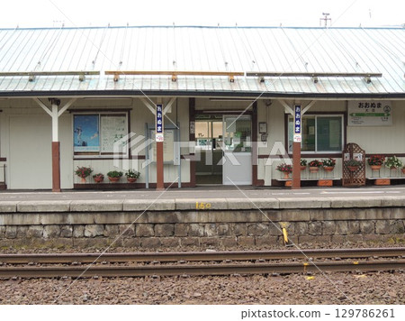Scenery of the Hakodate Main Line at Onuma Station Scenery of the Hakodate Main Line at Onuma Station 129786261