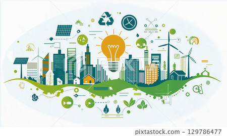 Clean energy illustration 129786477