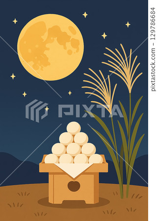 秋夜的月光美景 129786684