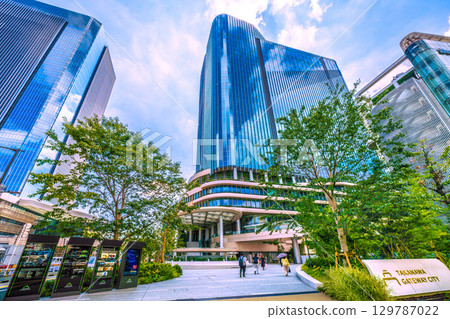 Tokyo cityscape, Japan, August 19th, Takanawa Gateway City and other areas Tokyo cityscape, Japan, August 19th, Takanawa Gateway City and other areas 129787022