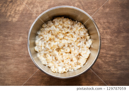 糙米粥:典型的日本米飯(粥) 糙米粥:典型的日本米飯(粥) 129787059