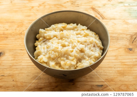 Brown rice porridge: typical Japanese rice dish (porridge) Brown rice porridge: typical Japanese rice dish (porridge) 129787065