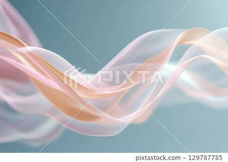 具有類似透明硬紗面料的柔和漣漪的抽象的背景 129787785