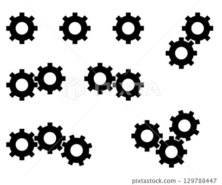Illustration of the power of gears that operate machines 129788447