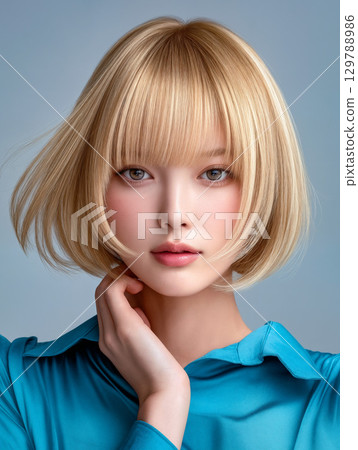 [髮型範本] 女性剪髮模特兒髮型目錄短髮美女圖片 129788986