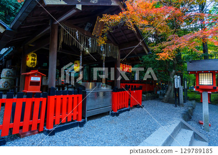 染上秋葉的野宮神社 129789185