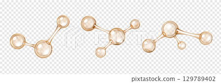 Glossy chemical molecules with atom connections 129789402