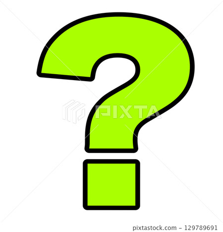 Colorful transparent illustration of a yellow-green question mark symbol 129789691