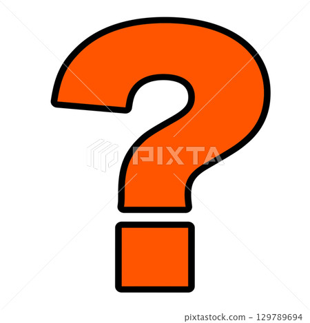 A transparent illustration of an orange question mark symbol 129789694