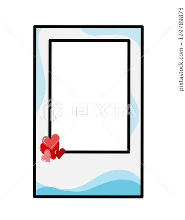 Blue frame photo call design with valentine theme. Perfect for social media, background, website wallpaper, photo call. 129789873